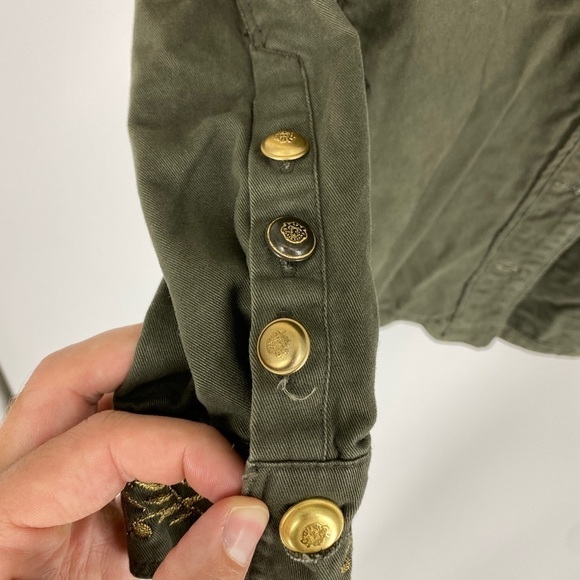 Zara Embroidered Cargo Military Shirt Jacket - Picture 2 of 8
